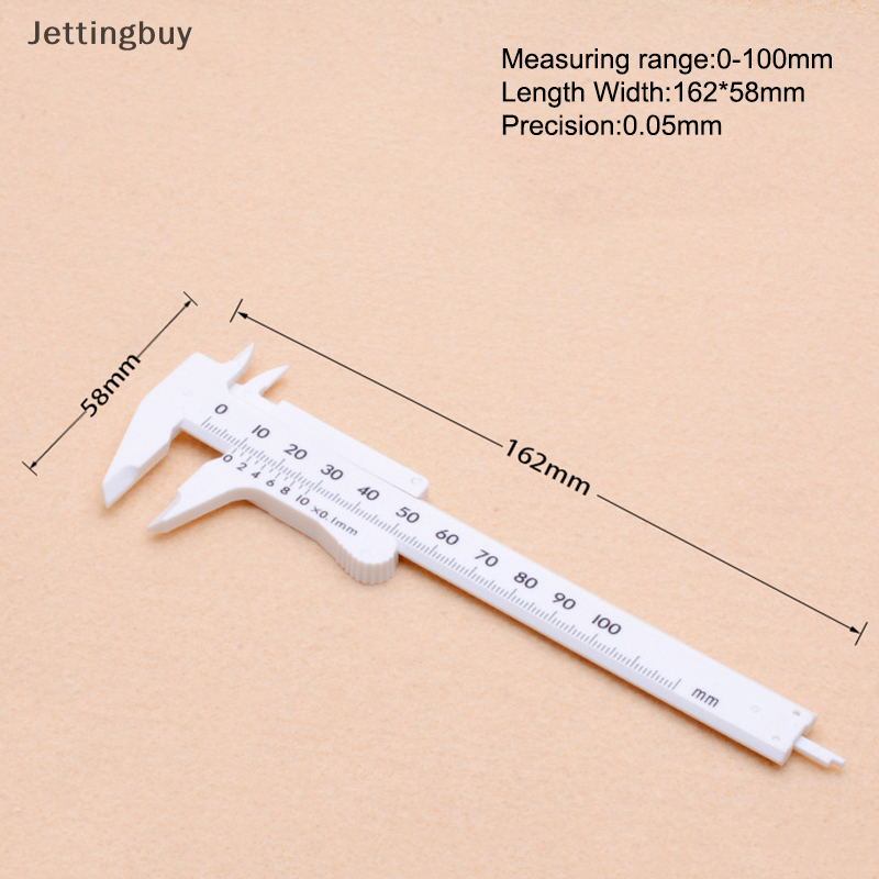 【Jettingbuy】 Flash Sale Double Rule Scale Plastic Vernier Caliper Measuring Student Mini Tool Ruler
