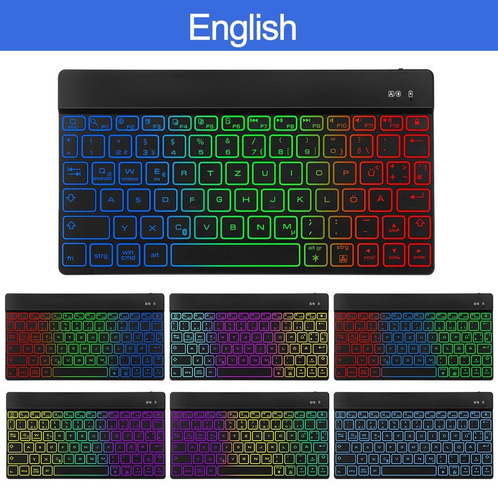 Wireless Bluetooth Keyboard Mini Tablet Keyboard Rechargeable Backlit Keyboard For Ipad Spanish German Italian English Keyboard