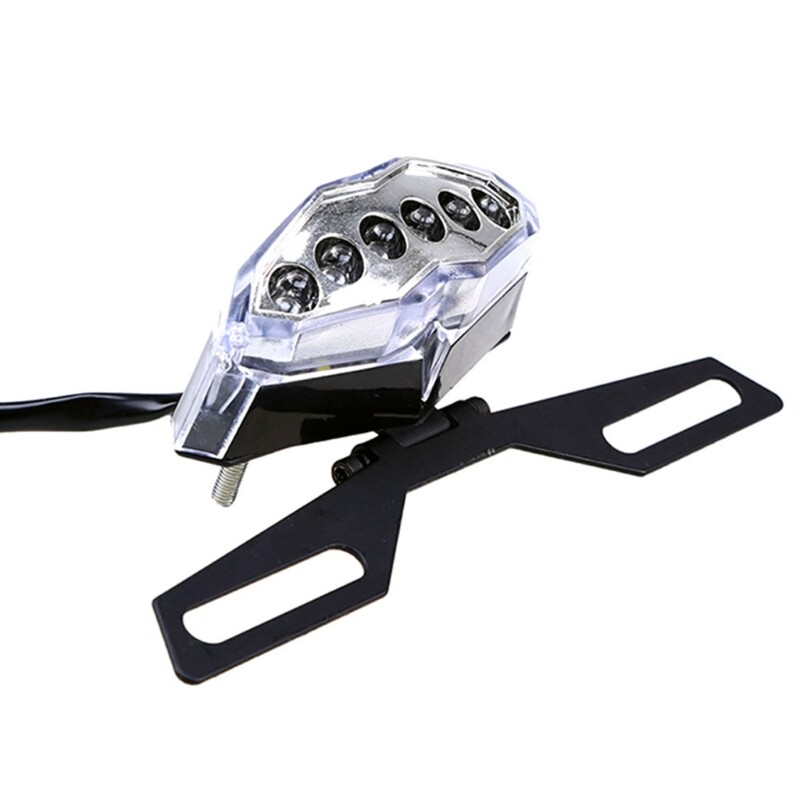 【Ready Stock】Motorcycle License Plate Bracket Taillight Fixed Folding Number Plate Frame Holder Light Mount Universal Motorbike Parts