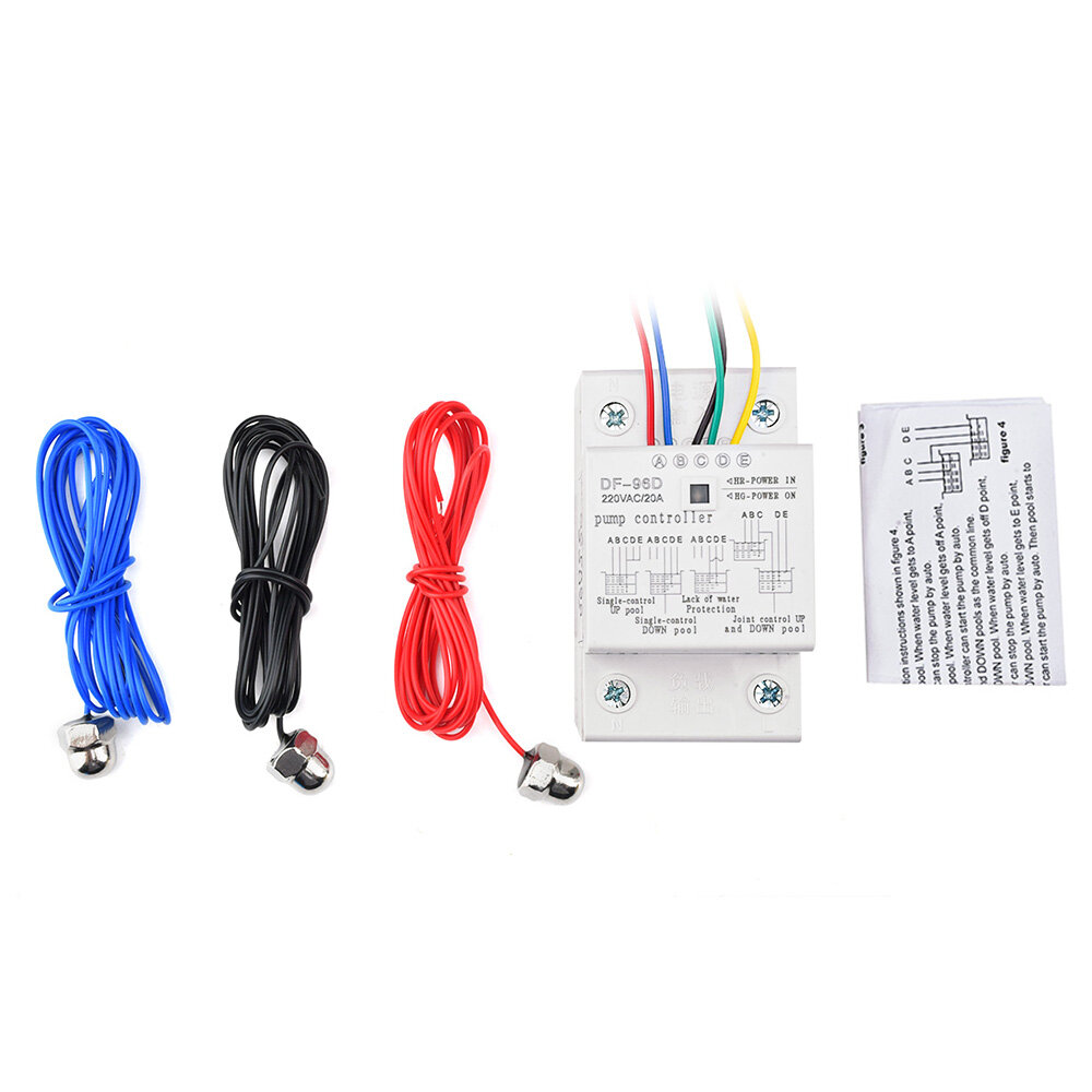 diymore Bộ Điều Khiển Mực Nước Df-96D Df-96Dk Có Cảm Biến Bộ Điều Khiển Bơm Nước Rơ Le Mực Nước Bể Chứa Nước Tự Động Cảm Biến Lưu Lượng Bộ Điều Khiển Bơm Nước Với Đầu Dò Dây 2 Mét