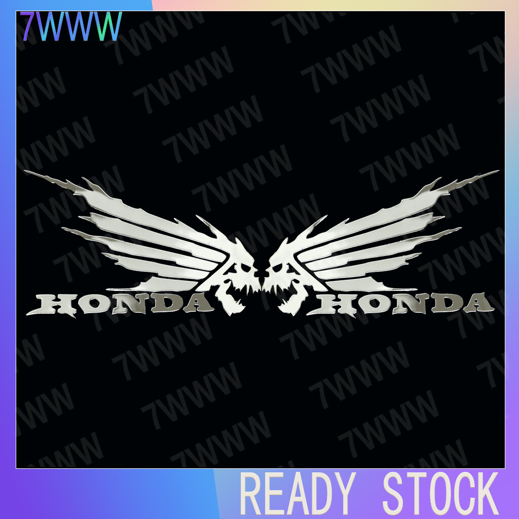 Honda Metal Motorcycle Sticker HONDA Logo Skull Wings Applique Helmet Decoration Sticker