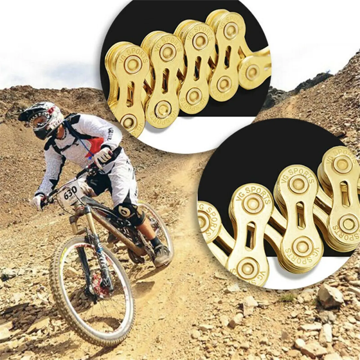 gold mountain bike chain