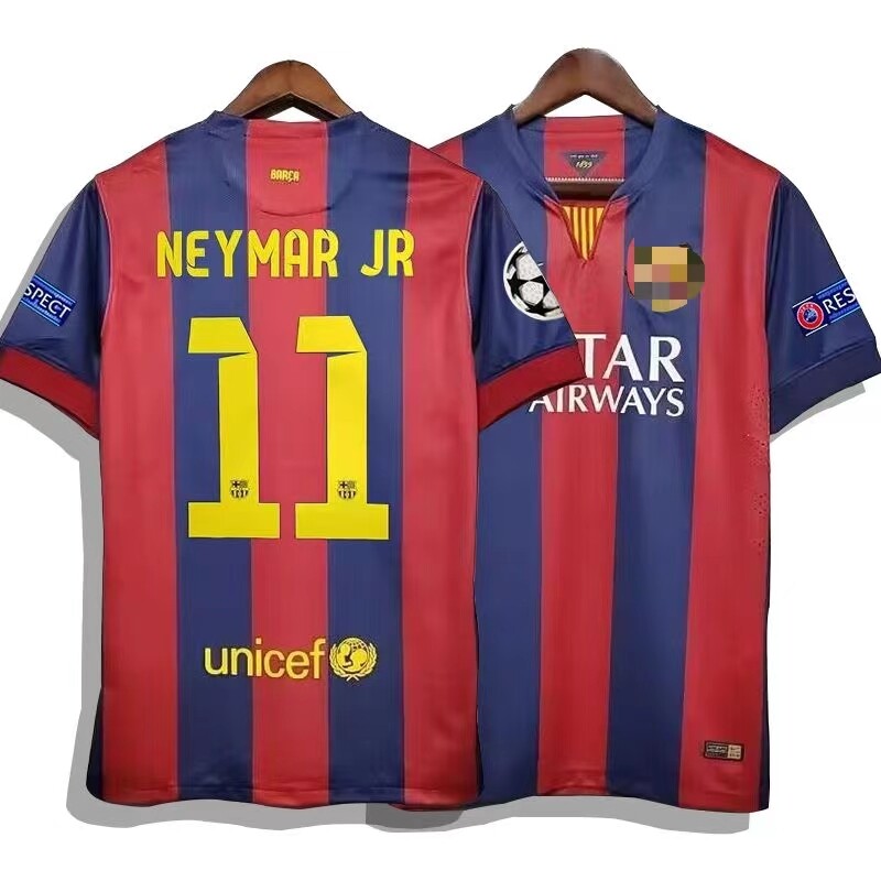 <119>14-15 Barcelona giải đáu Champion League cuối cùng retro phiên bản của Barca Jersey Messi 10 NE