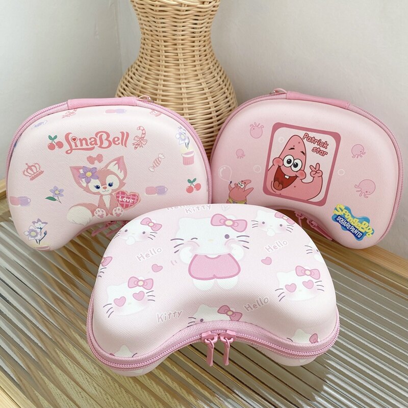 Cute Cartoon Storage Bag for Nintendo Switch Pro Handle Zipper Anti-drop Protective Case Game Accessories