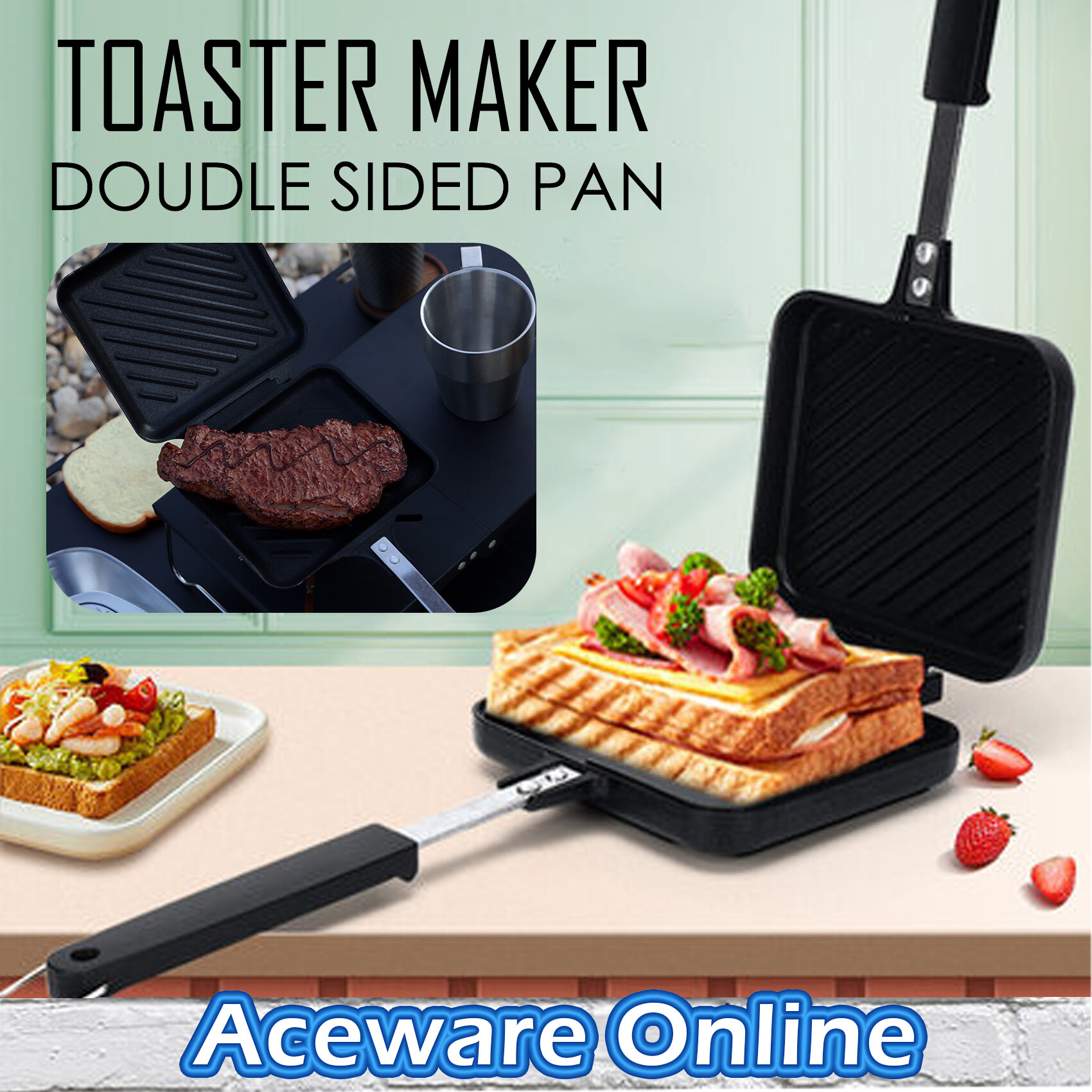Bread Toaster Pan Pembakar Roti Camping Toaster Sandwich Maker Sandwich dismantle Pan Sandwich