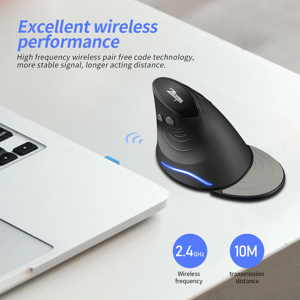 Chuột Đứng 2.4GHz Chuột Chơi Game Không Dây 6 Phím Chuột Quang Công Thái Học Với 3 DPI Có Thể Điều Chỉnh Cho Máy Tính Xách Tay PC