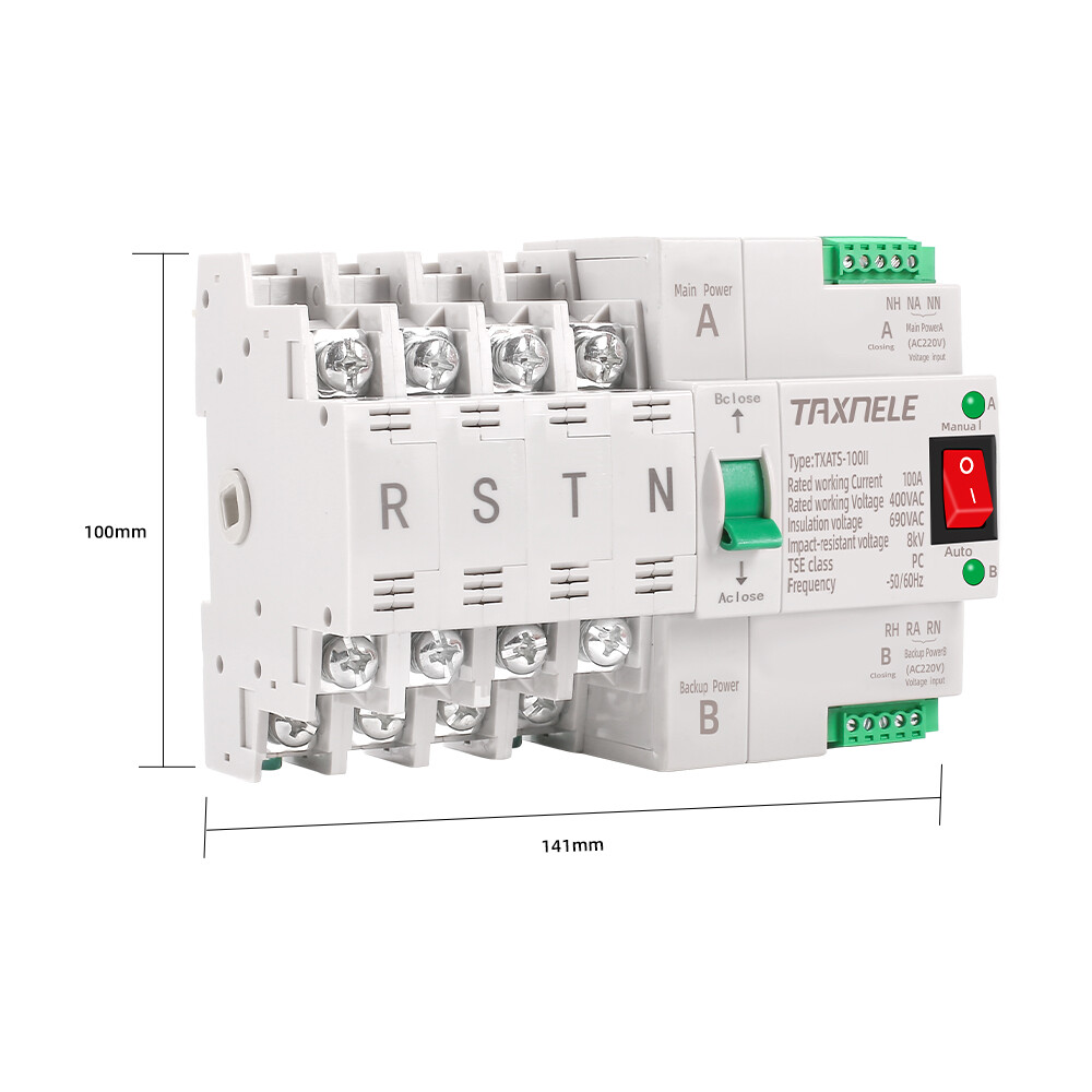 MCB type Dual Power Automatic transfer switch 2P 4P 100A ATS Circuit Breaker Electrical Switch