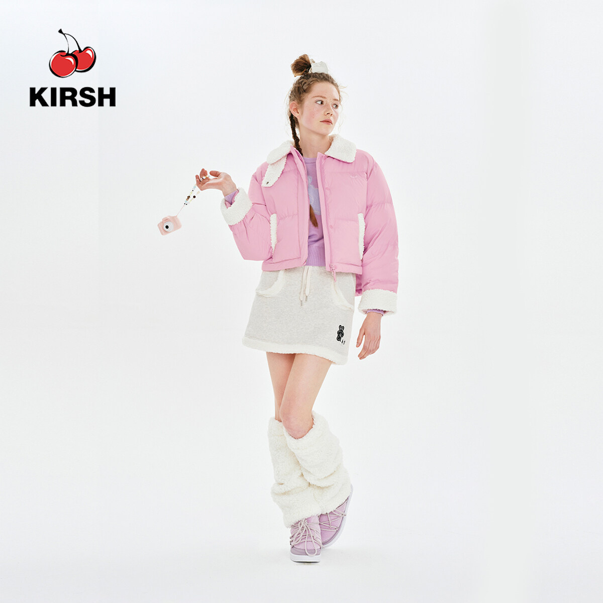 KIRSH] CHERRY FUR SHORT DOWN JUMPER | 23AW WINTER | Lazada