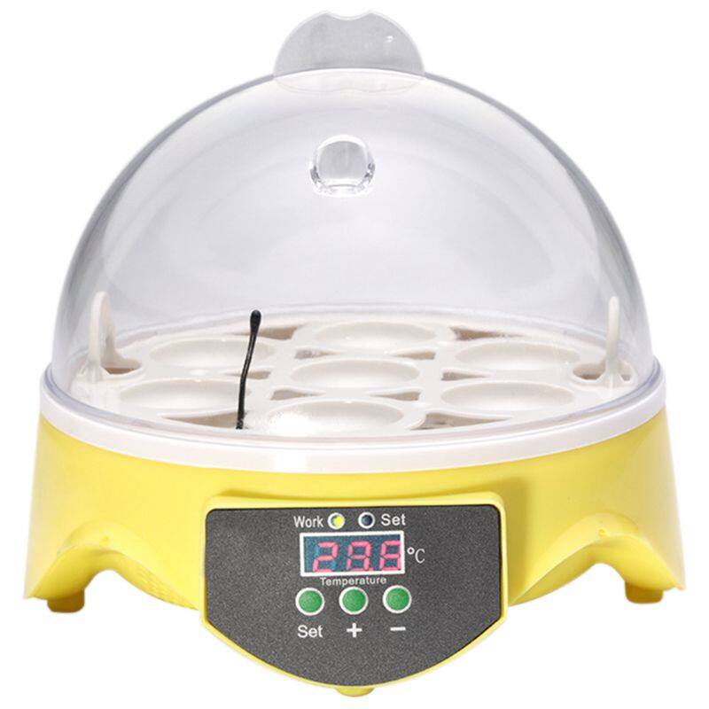 Mini 7 Egg Incubator Poultry Incubator Brooder Digital Temperature Hatchery Egg Incubator Hatcher Chicken Duck Bird Pigeon UK Plug