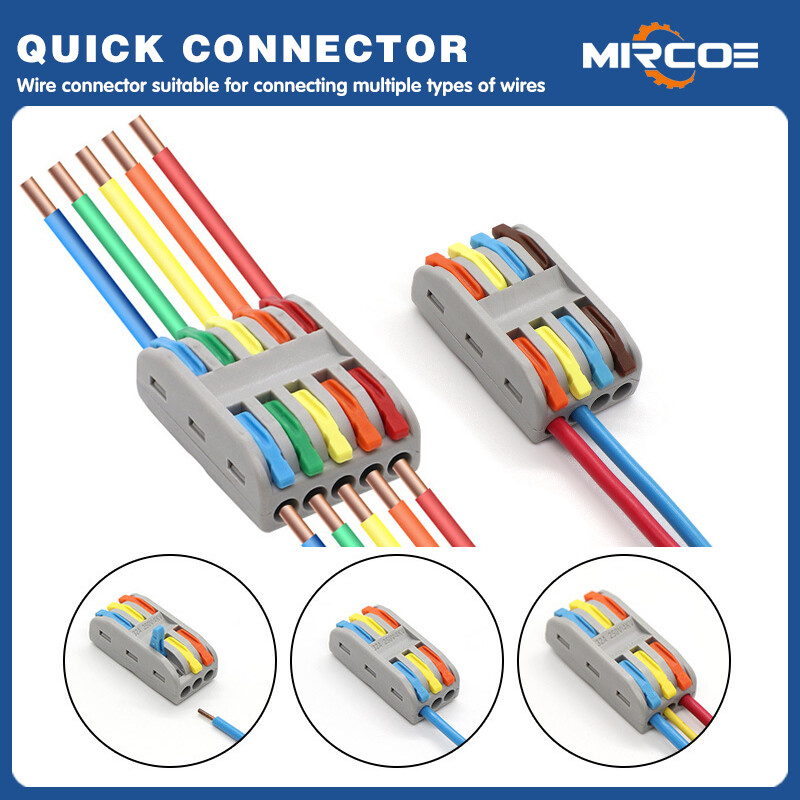 Mircoe bán buôn nhanh chóng đầu bắt dây nối phổ Dây cáp ra dây Splitter nối nhỏ gọn kết nối 2 trong 2 ra cáp kết nối PCT2-2 10 cái 50 cái 100pcsset gói bán buôn