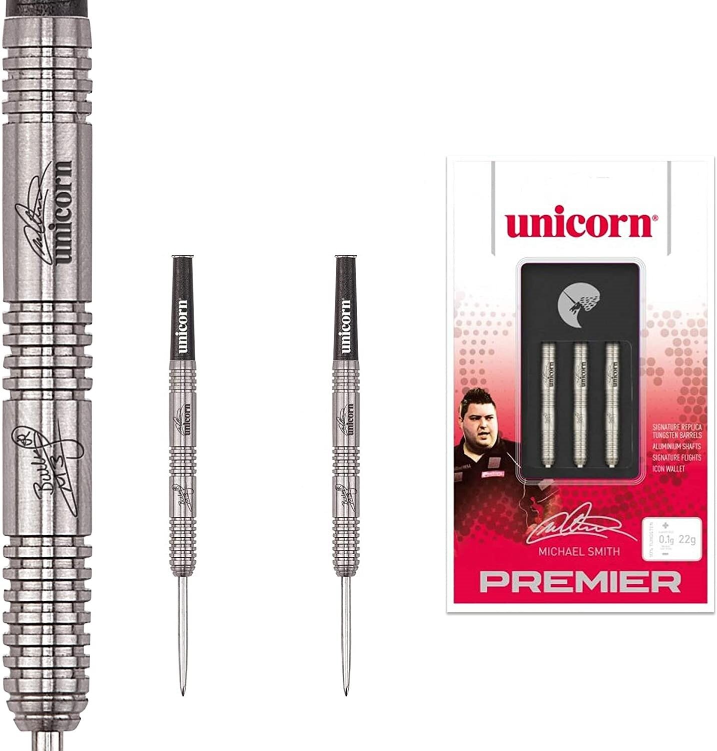 UNICORN STEEL TIP DART - PREMIER MICHAEL SMITH 90% TUNGSTEN (22G