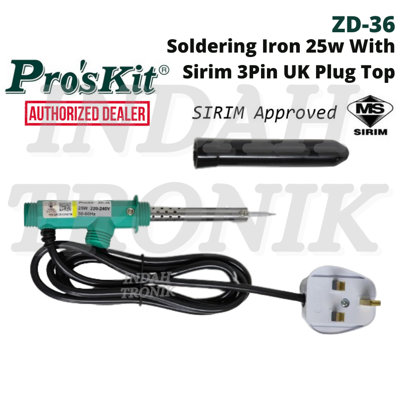 Pro'sKit ZD36 Convertible Soldering Iron / Gun 25W Pateri Besi with UK