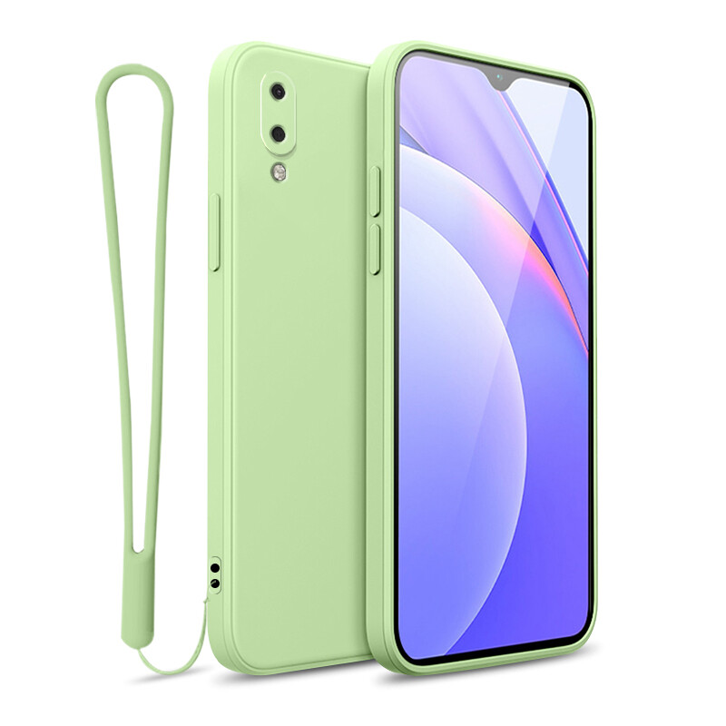 YBD case For Samsung Galaxy A02 M02 Accurate camera hole protection Casing ,Thin Soft Liquid Silicone Cover Candy Color Cases with free phone Lanyard