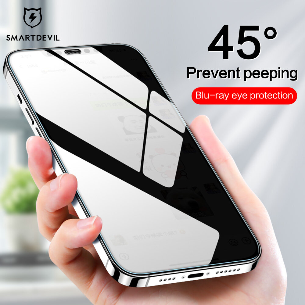 Miếng Bảo Vệ Màn Hình Bảo Mật SmartDevil Chống Nhìn Trộm 45 ° Cho Apple IPhone12 12Pro 12 Pro Max 12 Mini Bảo Vệ Phim Kính Cường Lực Bảo Vệ Không Toàn Diện