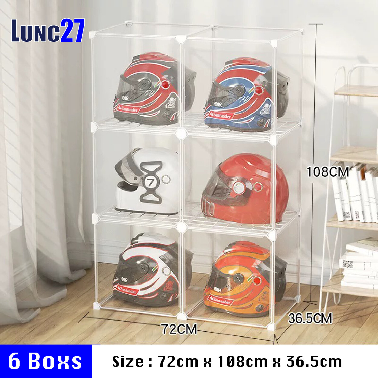 Helmet Shelf Display Helmet Storage Storage helmet storage box, 1/3/5