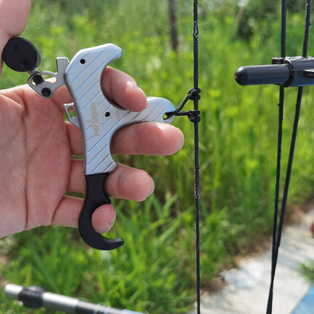 AMEYXGS Compound Bow Brass Release Aids Thumb Trigger 3 4 Finger Grip