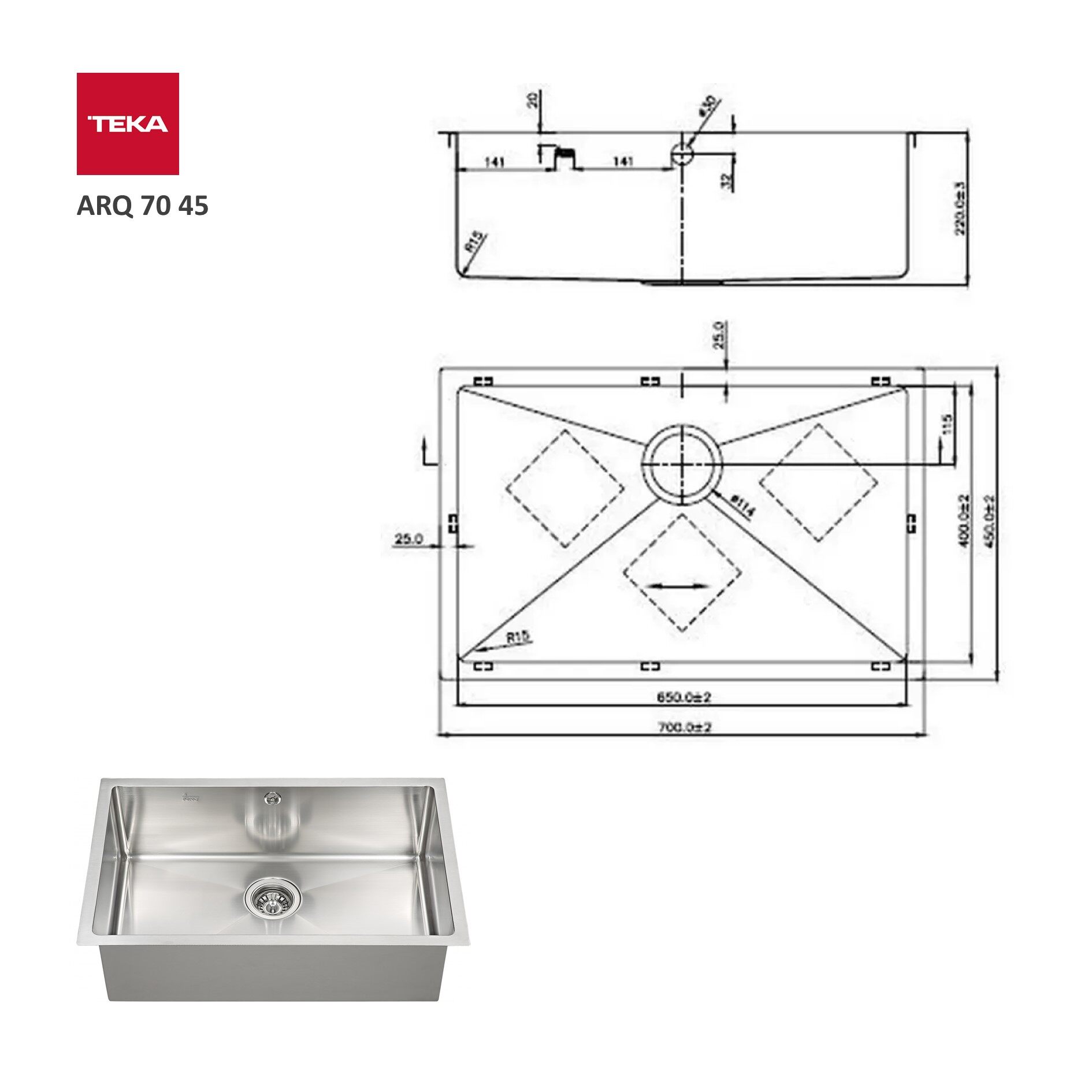 Teka Arq 70 45 Undermount Stainless Steel Kitchen Sink Lazada Teka Arq 70 45 Undermount Stainless Steel Kitchen Sink Lazada