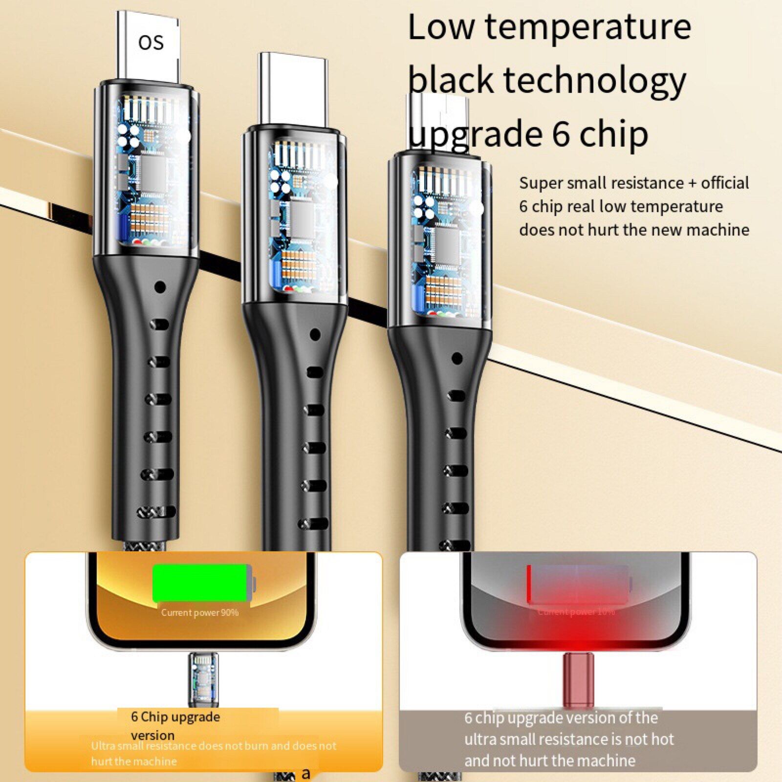Zeallion Cáp USB Dữ Liệu 3in1 Cho iPhone Cáp Sạc Nhanh Cho Điện Thoại Android Type C Xiaomi Huawei Samsung Dây Sạc Cho iPad