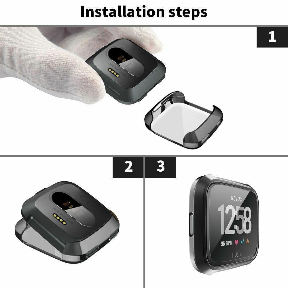 Ốp TPU Siêu Mỏng Silicon Cho Fitbit Versa Ốp Khung Bảo Vệ Màn Hình