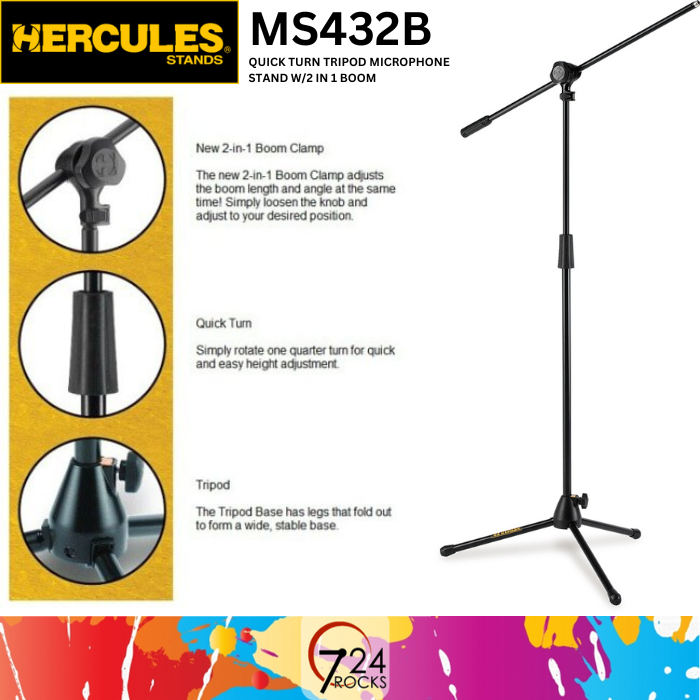 Hercules stand Hercules MS432BD Quick Turn Tripod Microphone Stand With