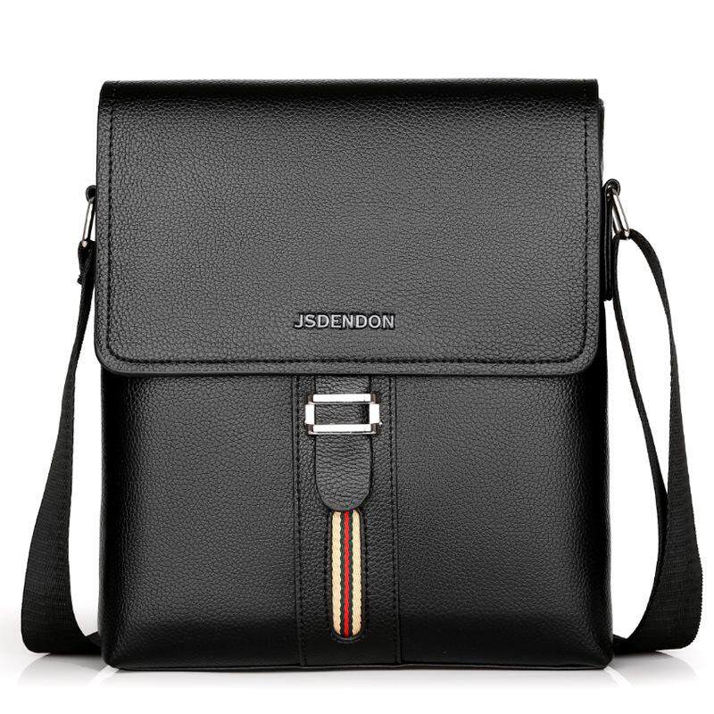Color : Black Mens Crossbody Retro Leather Tote One Shoulder Briefcase Messenger Bag