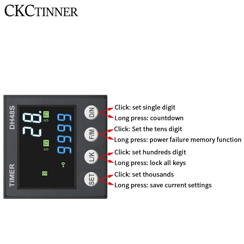 New Product DH48S DC/AC24V AC220V Precision Programmable Delay Relay 0.01S-99990H With Socket Base DH48S Series Time Relay