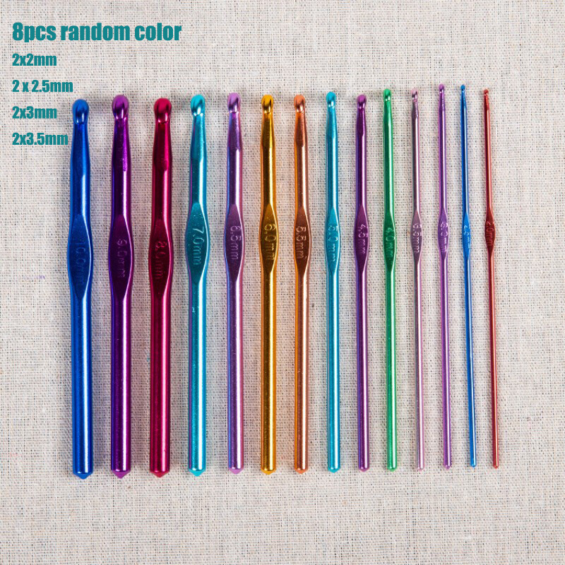 8Pcs Aluminum Oxide Knitting Needles Crochet Hook Weave Knitting Needles set