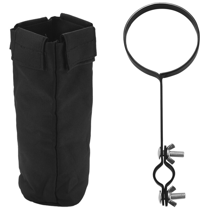Evenwils Drum Stick Holder Bag With Metal Clamp – Holds 10+ Pairs, Mounts On Stand, 600D Oxford Fabric