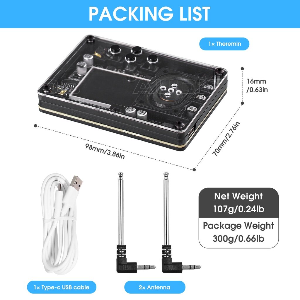 ⭐⭐⭐Mini Theremin điện tử âm nhạc Sáng Tạo Cụ Retro Nhiều Tiếng đồ chơi sáng tạo Với Màn hình hiển thị