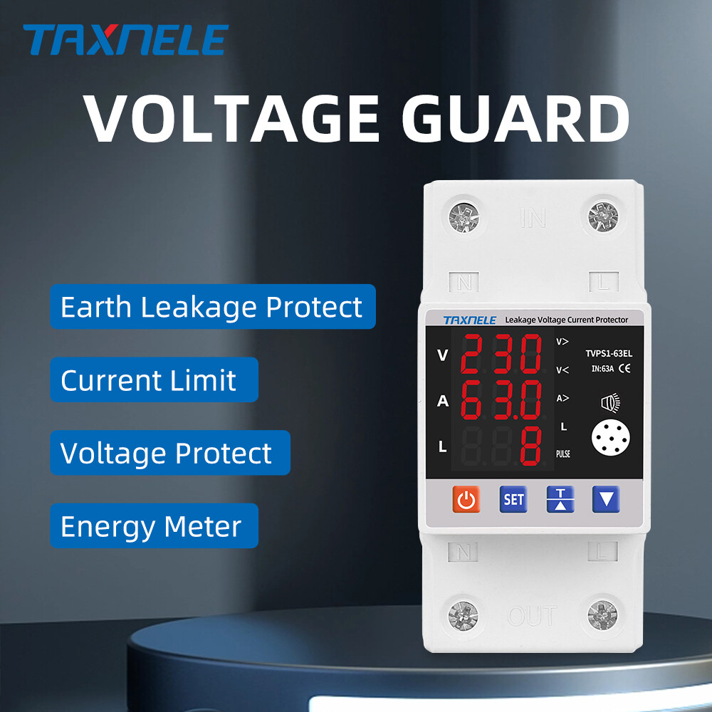 63A Leakage Protection Circuit Breaker Over And Under Voltage Over Current Leakage Protection Surge Protect Protector