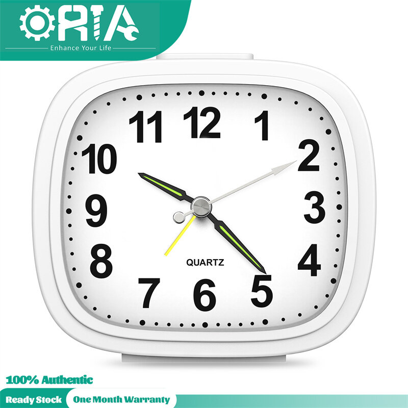 ORIA 4" Silent Analog Alarm Clock Classic Analogue Clock Non Ticking