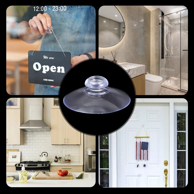 10/1 cái núm hút cao su trong suốt cốc hút Silicone núm hút cao su cốc hút mạnh núm hút cao su tường nhà bếp phòng tắm móc kính cửa sổ cung cấp PVC