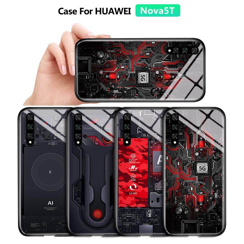 Honinga, Ốp Cho Huawei Nova 5T Bảng Mạch Công Nghệ Vỏ Điện Thoại Phiên Bản Chủ Đề Explorer Exploration, Ốp Lưng Kính Cường Lực