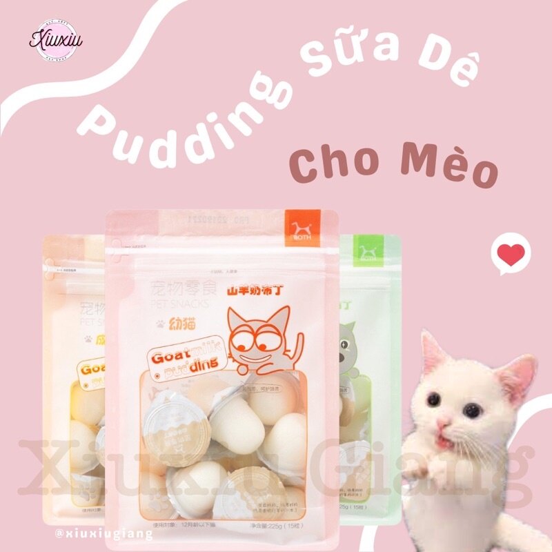 Pudding thạch sữa dê cho mèo bổ sung canxi - xiuxiu giang