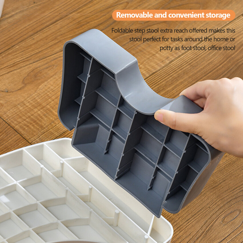 Folding Step Stool, Anti-Slip Sturdy Step Stool for Bathroom , Kitchen and Toilet