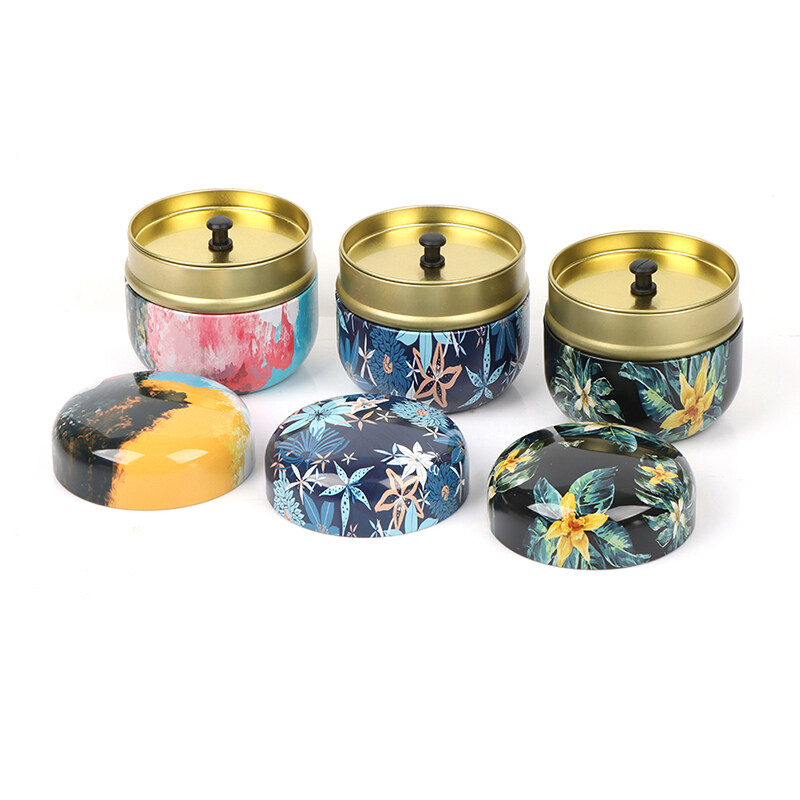 WUJI Mini Tea Storage Tin Container Tea Coffee Tins Flowers Pattern