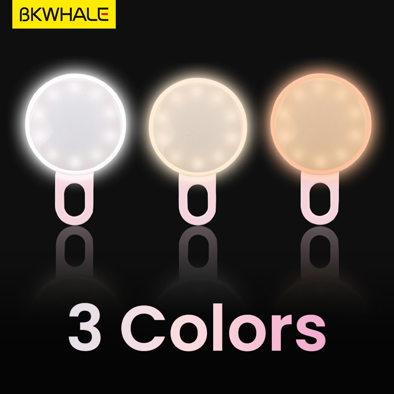 BKWHALE SF02 Sạc Mini Selfie Bổ sung Ánh sáng LED Flash Máy ảnh Điện thoại di động Selfie Ring Light