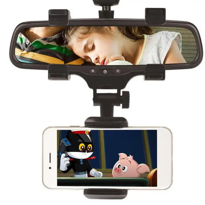 Car Phone Holder Car Rearview Mirror Mount Phone Holder 360 Degrees For Iphone Samsung Iphone Gps Stand Universal Lazada Singapore
