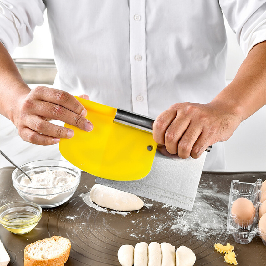 1pc Kitchen Dough Scrapers Bread Dough Cutter Plastic Baking Spatulas Bakery Scraper Household Baking Supplies