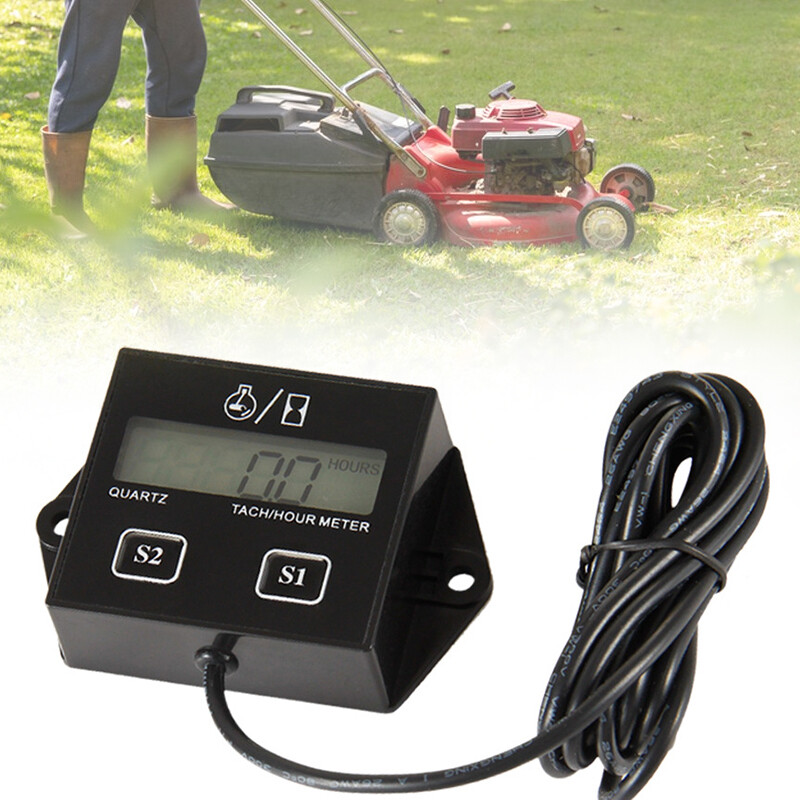 Động cơ Bộ Đo Tốc độ màn hình LCD Đồng hồ đo vòng tua máy công tơ mét RPM động cơ kỹ thuật số