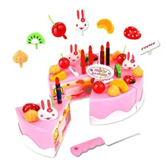 38 Pcs Diy Birthday Cake Cutting Pretend Toy Set Toys For Girls