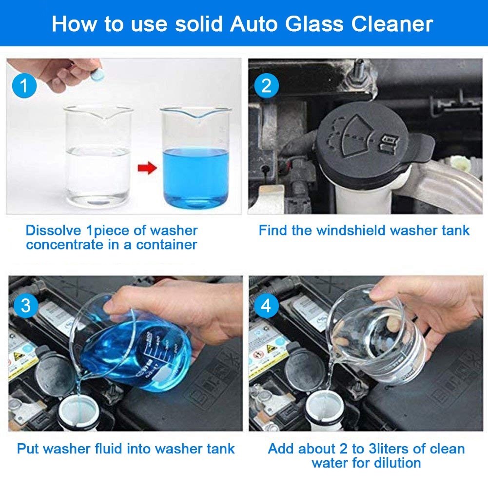 Solid Cleaner Car Windscreen Wiper Effervescent Tablets Glass Toilet Cleaning Car Accessories