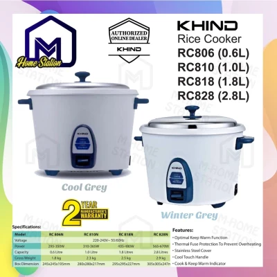 [SALE ] Khind Rice Cooker (0.6L) RC806N / (1.0L) RC810N / (1.8L) RC818N / (2.8L) RC828N [Random Color] Periuk Nasi