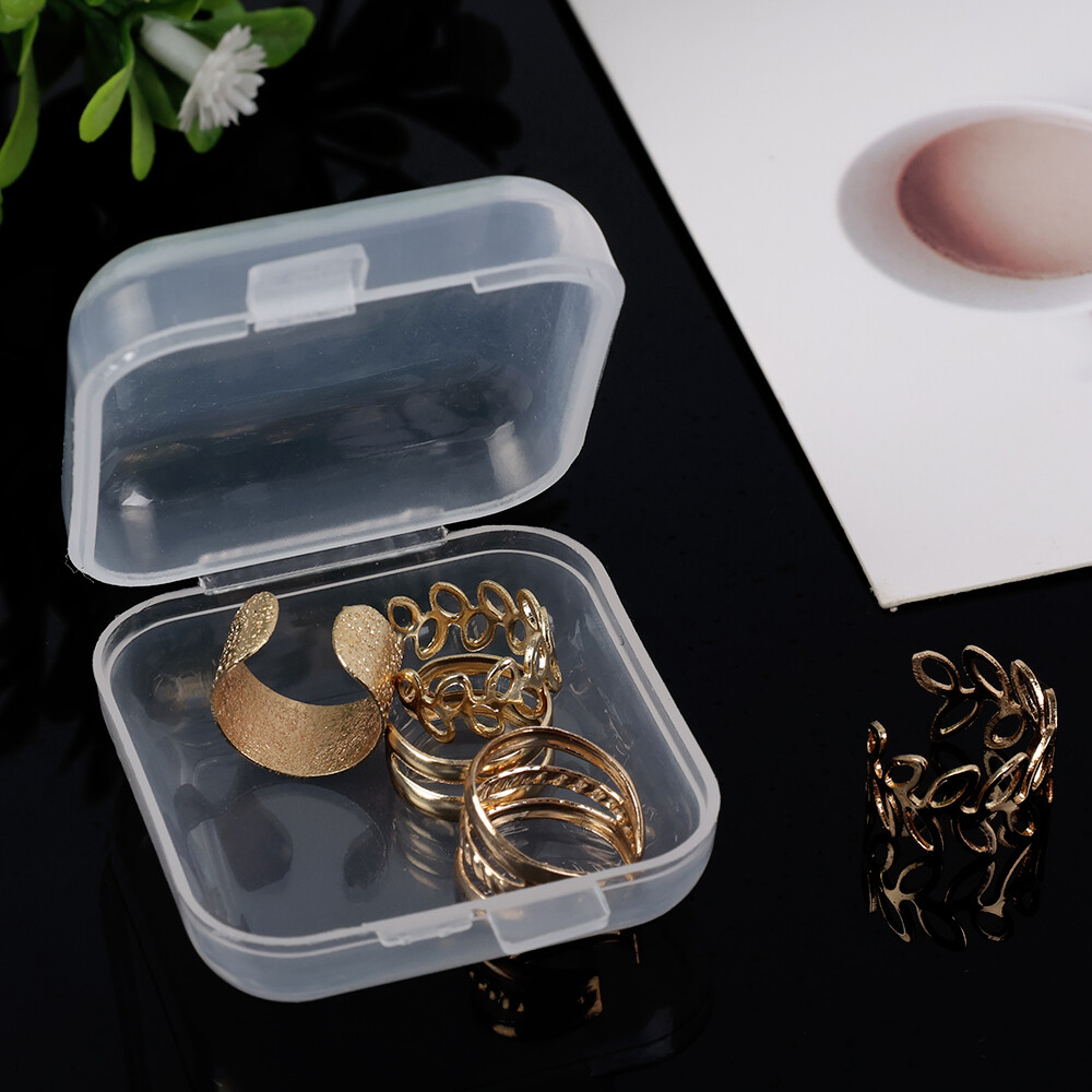 10 Hộp Nhỏ Hộp Nhựa Trong Suốt Hình Vuông Hộp Đựng Trang Sức Hộp Đựng Hoàn Thiện Hộp Đựng Bao Bì Cho Bông Tai