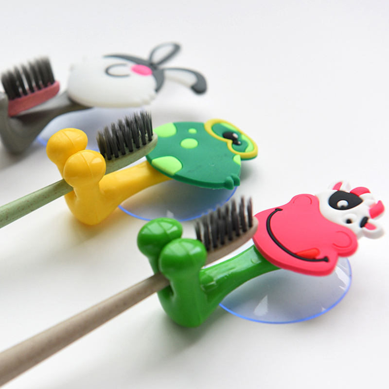 Cartoon Animal Toothbrush Holder Suction Cup Toothpaste Toothbrush Rack Plug Hook