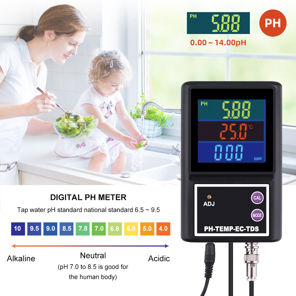 yieryi PH-260 Digital 4 in 1 PH Temperature EC TDS Meter Analyzer Multiparameter water Quality monitoring test equipment