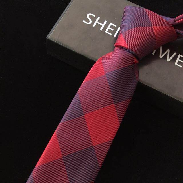 High Quality New 6CM Red Stripe Neck Tie Wedding Gifts Floral Gravata Slim Ties For Men Neckties Dot Man Accessories Gift