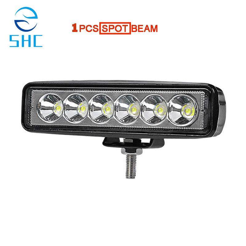 SHC 1 Pcs 6 Inch 18 W LED Lampu Sorot Kerja Beam Lampu Sorot Light Truk untuk Jeep Sepeda Motor Offroad 4X4 ATV 4WD SUV Uaz Mobil Lampu Kabut-Titik Sorotan