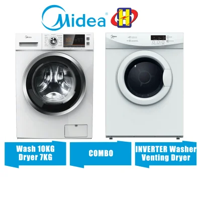 [Delivery By Seller Only KL] Midea Washing Machine And Dryer COMBO (10KG/7KG) Front Load Washer Dryer MFL100-U1601C / MD-7388