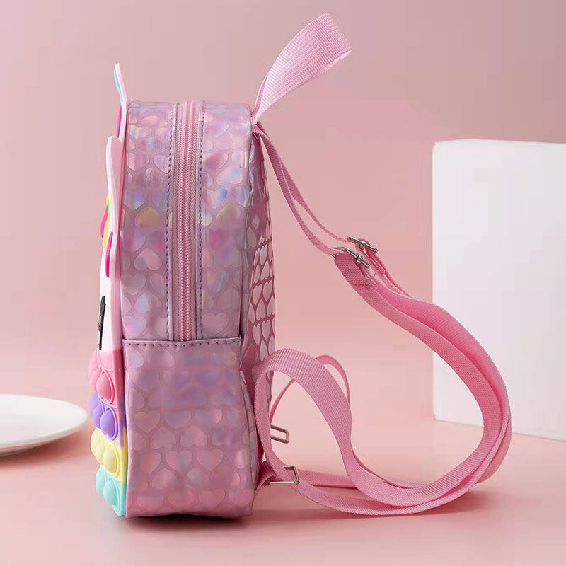 HS Children unicorn backpack rat killing backpack decompression toy bag silicone bag